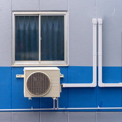 Mini Split Line Set Cover 76.2mm W 5400mm L, PVC Decorative Pipe Line Cover For Air Conditioner with 10 Straight Ducts & Full Components Easy to Install, Paintable for Heat Pumps, White