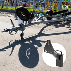 Spare Tire Carrier, Trailer Spare Tire Mount, 160 lbs Capacity, Utility Trailer Accessories Fits Most 4 & 5 & 6 & 8 Lugs Wheels on 4", 4.25", 4.5", 4.75", 5", 5.5", 6", 6.5" Bolt Patterns