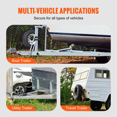 Spare Tire Carrier, Trailer Spare Tire Mount, 160 lbs Capacity, Utility Trailer Accessories Fits Most 4 & 5 & 6 & 8 Lugs Wheels on 4", 4.25", 4.5", 4.75", 5", 5.5", 6", 6.5" Bolt Patterns