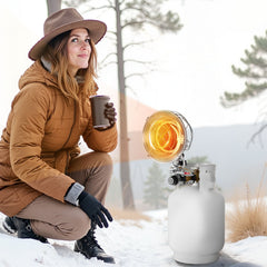 Propane Tank Top Heater with Portable Trolley, 15000 BTU Rapid Heating 180-Degree Infrared Radiant Tank Top Gas Heater for 9-18kg Propane Tanks, for Ice Fishing/ Hunting/Outdoor Single Burner