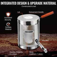 6KG Propane Melting Furnace Kit Melting Furnace Stainless Steel 2700℉