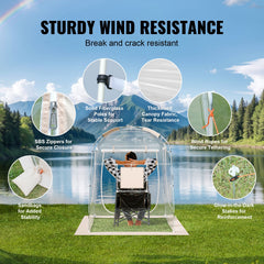 Sports Tent Instant Tent Shelter Weather Proof 1 Person Clear Bubble Tent