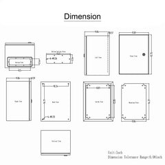 Steel Electrical Box, 40x30x25 cm, 304 Stainless Steel Electrical Enclosure Box, Wall-Mounted Outdoor Electrical Electronic Equipment Enclosure with Mounting Plate Hinges Lock, IP66 Waterproof