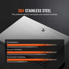 Steel Electrical Box, 40x30x25 cm, 304 Stainless Steel Electrical Enclosure Box, Wall-Mounted Outdoor Electrical Electronic Equipment Enclosure with Mounting Plate Hinges Lock, IP66 Waterproof