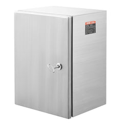 Steel Electrical Box, 40x30x15 cm, 304 Stainless Steel Electrical Enclosure Box, Wall-Mounted Outdoor Electrical Electronic Equipment Enclosure with Mounting Plate Hinges Lock, IP66 Waterproof