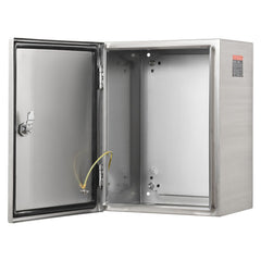 Steel Electrical Box, 60x50x20 cm, 304 Stainless Steel Electrical Enclosure Box, Wall-Mounted Outdoor Electrical Electronic Equipment Enclosure with Mounting Plate Hinges Lock, IP66 Waterproof