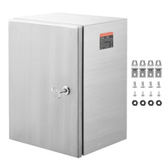 Steel Electrical Box, 60x50x20 cm, 304 Stainless Steel Electrical Enclosure Box, Wall-Mounted Outdoor Electrical Electronic Equipment Enclosure with Mounting Plate Hinges Lock, IP66 Waterproof