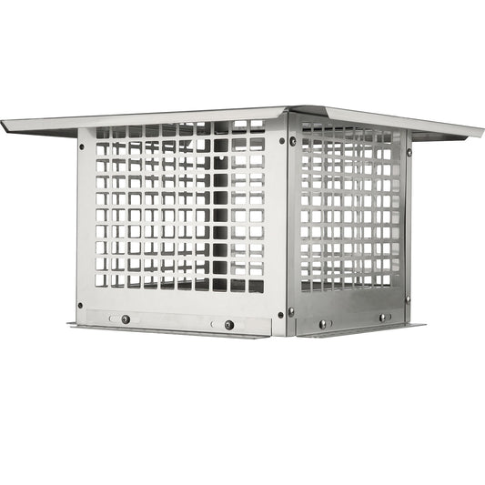 Chimney Cap 304.8 x 304.8mm, 304 Stainless Steel Fireplace Chimney Cover, Not Easily Toppled & Practical Accessories & Easy Installation, Fits Mesh Flue Covers Outside Clay Flue Shingles, Silver