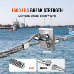 T316 Stainless Steel Cable 3.18mm 7x7 Steel Wire Rope 182.3m Cable Railing