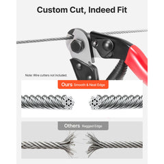 Wire Rope Kit, 3.18 mm 305 m 316 Stainless Steel Cable with Cutter and Gloves, 7.1KN Breaking Strength, 7x7 Strands Construction Marine Aircraft Grade for Handrail Stair Decking Fence Outdoors
