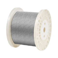 Wire Rope Kit, 3.18 mm 305 m 316 Stainless Steel Cable with Cutter and Gloves, 7.1KN Breaking Strength, 7x7 Strands Construction Marine Aircraft Grade for Handrail Stair Decking Fence Outdoors