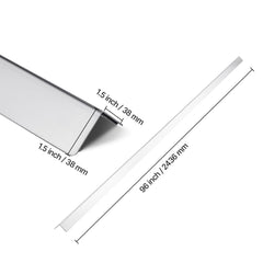 Stainless Steel Wall Corner Protector, 38 x 38 x 2436 mm, 10 Pack Metal Corner Guards, 304 Stainless Steel Edge Trim 90-Degree Angle for Home,Office,Commercial Wall Protection, with 3m Tape