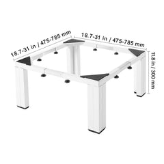 Laundry Pedestal, 305 mm Height, Washer and Dryer Pedestals with 544 kg Weight Load Capacity, 475-785 mm Adjustable, Non-Slip Feet, Heavy-duty Steel Washing Machine Stand Universal Fit, White