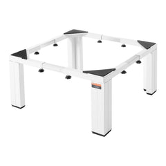 Laundry Pedestal, 305 mm Height, Washer and Dryer Pedestals with 544 kg Weight Load Capacity, 475-785 mm Adjustable, Non-Slip Feet, Heavy-duty Steel Washing Machine Stand Universal Fit, White