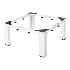 Laundry Pedestal, 305 mm Height, Washer and Dryer Pedestals with 544 kg Weight Load Capacity, 475-785 mm Adjustable, Non-Slip Feet, Heavy-duty Steel Washing Machine Stand Universal Fit, White