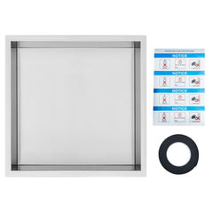 33.02 x 33.02 cm No Tile Shower Niche 304 Stainless Steel, Wall-Inserted Niche Recessed Double Shelves, Sealed Waterproof Rust-Resistant Modern Niche for Shower Bathroom Soap Storage, Silver