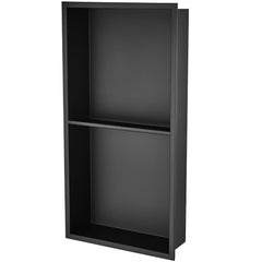33.02 x 63.5 cm No Tile Shower Niche 304 Stainless Steel, Wall-Inserted Niche Recessed Double Shelves, Sealed Waterproof Rust-Resistant Modern Niche for Shower or Soap Storage Bathroom