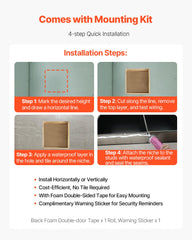 Shower Niche, 33.0 x 33.0 x 10.2 cm Recessed Wall Niche, Heavy-duty Stainless Steel Modern Soap & Shampoo Storage Organizer, Sealed Waterproof, Durable & Easy to Install, Black for Bathroom