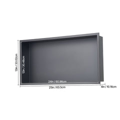 Shower Niche, 33.0 x 63.5 x 10.2 cm Recessed Wall Niche, Heavy-duty Stainless Steel Modern Soap & Shampoo Storage Organizer, Sealed Waterproof, Durable & Easy to Install, Black for Bathroom