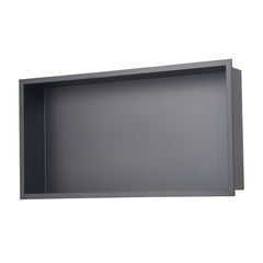 Shower Niche, 33.0 x 63.5 x 10.2 cm Recessed Wall Niche, Heavy-duty Stainless Steel Modern Soap & Shampoo Storage Organizer, Sealed Waterproof, Durable & Easy to Install, Black for Bathroom