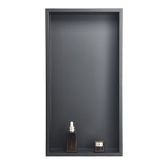 Shower Niche, 33.0 x 63.5 x 10.2 cm Recessed Wall Niche, Heavy-duty Stainless Steel Modern Soap & Shampoo Storage Organizer, Sealed Waterproof, Durable & Easy to Install, Black for Bathroom