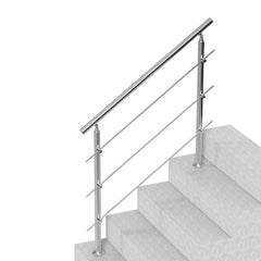 47.2in Handrails for Outdoor Steps 3 Crossbars Staircase for Porch Deck