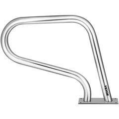 Pool Rail 32x23 Pool Railing 304 Stainless Steel 250LBS Load Capacity Silver Rustproof Pool Handrail Humanized Swimming Pool Handrail with Blue Grip Cover & M8 Drill Bit & Self-Taping Screws