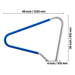 Pool Rail, 122 x 91.5 cm Pool Handrail, 100kg Load Capacity Heavy Duty 304 Stainless Steel Swimming Handrail, Detachable Nonslip Sleeve, Rich Accessories, for Poolside, Water Parks, Spa Centers