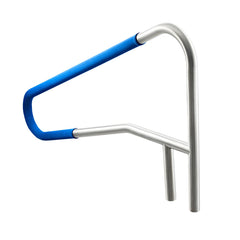 Pool Rail, 137.1 x 81.3 cm Pool Handrail, 100kg Load Capacity Heavy Duty 304 Stainless Steel Swimming Handrail, Detachable Nonslip Sleeve, Recessed or Base Mount, for Poolside, Water Parks