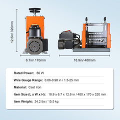 Electric Wire Stripping Machine Copper Cable Stripper 1.5-25 mm 60 W