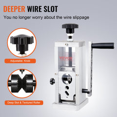 Manual Wire Stripping Machine, 0.06''-1.5'' Copper Stripper with Hand Crank or Drill Powered, Visible Stripping Depth Reference, Portable Aluminum Frame Wire Peeler for Scrap Copper Recycling