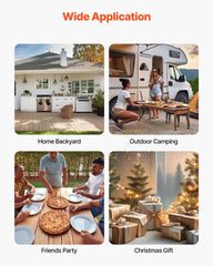 Outdoor Pizza Oven, 12 in Wood Fired Pizza Ovens, Pellet Pizza-Stove with Thermometer & Electric Rotation, Portable Pizza-Maker for Outside Backyard Patio Camping, Pizza-Stone, Carry Bag, Shovel