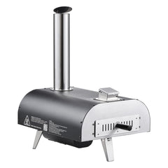Outdoor Pizza Oven, 12 in Wood Fired Pizza Ovens, Pellet Pizza-Stove with Thermometer & Electric Rotation, Portable Pizza-Maker for Outside Backyard Patio Camping, Pizza-Stone, Carry Bag, Shovel