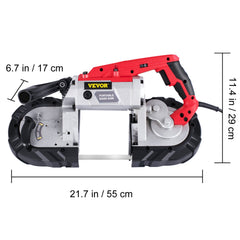 Variable-Speed 127mm Deep Cut Portable Band Saw 220V 10Amp Motor Handheld