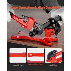 Portable Pipe Vise, Lightweight Aluminum Pipe Vise with 1/8" to 1-1/2" Clamping Capacity, Ideal for Onsite Plumbing Installation, Repair, and Maintenance