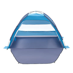 Beach Tent Sun Shelter for 4 Person, UPF 50+ Protection, Portable Sun Shade Canopy with Carrying Bag & Sand Pockets, Lightweight and Easy Setup Beach Umbrella for Camping Fishing Outdoor Picnic