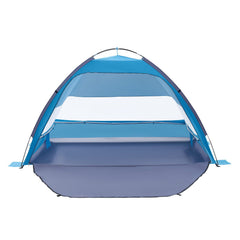 Beach Tent Sun Shelter for 4 Person, UPF 50+ Protection, Portable Sun Shade Canopy with Carrying Bag & Sand Pockets, Lightweight and Easy Setup Beach Umbrella for Camping Fishing Outdoor Picnic