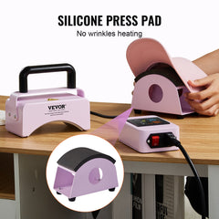 Hat Press Machine Mini Hat Heat Press for Caps 5.9x3.15 inch Plate Purple