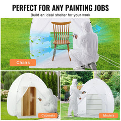 Spray Paint Shelter, 60 x 60 x 70 in Pop-Up Portable Spray Paint Tent with Built-In Floor, Exhaust Window and Storage Bag, Foldable Paint Booth for Furniture, DIY Hobby Tool Painting Station