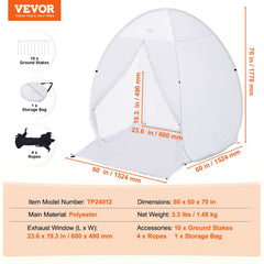 Spray Paint Shelter, 60 x 60 x 70 in Pop-Up Portable Spray Paint Tent with Built-In Floor, Exhaust Window and Storage Bag, Foldable Paint Booth for Furniture, DIY Hobby Tool Painting Station