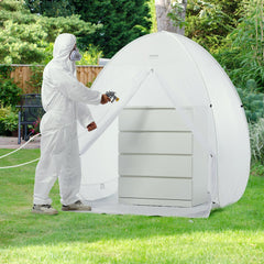 Spray Paint Shelter, 60 x 60 x 70 in Pop-Up Portable Spray Paint Tent with Built-In Floor, Exhaust Window and Storage Bag, Foldable Paint Booth for Furniture, DIY Hobby Tool Painting Station