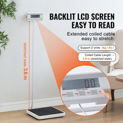 Portable Medical Scale Digital Physician Weight Scale Anti-Slip Mat 550LBS
