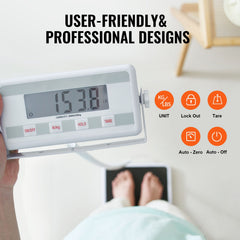 Portable Medical Scale Digital Physician Weight Scale Anti-Slip Mat 550LBS