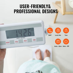Portable Medical Scale, Professional Physician Scale for Weighing - with Anti-slip Platform, 2 Units, Hold & Tare Function, Digital Physician Weight Scale for Gym Home Hospital, 440LBS Capacity