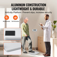 Portable Medical Scale, Professional Physician Scale for Weighing - with Anti-slip Platform, 2 Units, Hold & Tare Function, Digital Physician Weight Scale for Gym Home Hospital, 440LBS Capacity