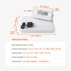 Portable Medical Scale, Professional Physician Scale for Weighing - with Anti-slip Platform, 2 Units, Hold & Tare Function, Digital Physician Weight Scale for Gym Home Hospital, 440LBS Capacity