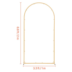 Arch Backdrop Stand, 2 x 1 m, Stable Structure, Easy Assembly, 1 Set Gold Metal Arch Backdrop Stand for Wedding, Birthday Party, Graduation, Holiday Celebration, and Ceremony Decoration