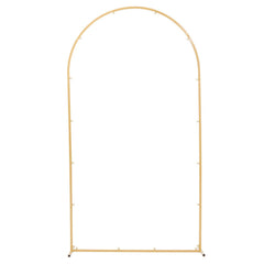 Arch Backdrop Stand, 2.2 x 1.2 m, Stable Structure, Easy Assembly, 1 Set Gold Metal Arch Backdrop Stand for Wedding, Birthday Party, Graduation, Holiday Celebration, and Ceremony Decoration
