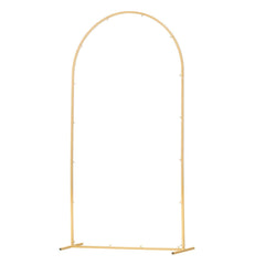 Arch Backdrop Stand, 2.2 x 1.2 m, Stable Structure, Easy Assembly, 1 Set Gold Metal Arch Backdrop Stand for Wedding, Birthday Party, Graduation, Holiday Celebration, and Ceremony Decoration