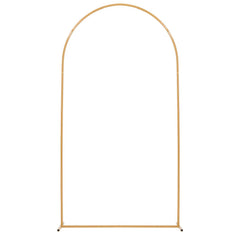 Arch Backdrop Stand, 2.2 x 1.2 m, Stable Structure, Easy Assembly, 1 Set Gold Metal Arch Backdrop Stand for Wedding, Birthday Party, Graduation, Holiday Celebration, and Ceremony Decoration